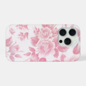 Boho land chique wit roze rozen bloemenmoes iPhone hoesje (Achterkant horizontaal)