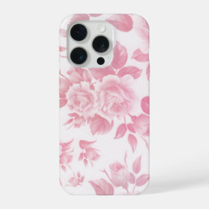 Boho  land chique wit roze rozen bloemenmoes iPhone 15 pro hoesje