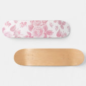 Boho land chique wit roze rozen bloemenmoes skateboard (Horizontaal)