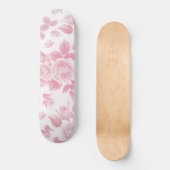 Boho land chique wit roze rozen bloemenmoes skateboard (Voorkant)