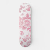 Boho land chique wit roze rozen bloemenmoes skateboard (Voorkant)