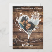 Boho land rustieke hout foto bruiloft kaart (Voorkant)