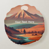 Boho landscape  rond kussen (Achterkant)