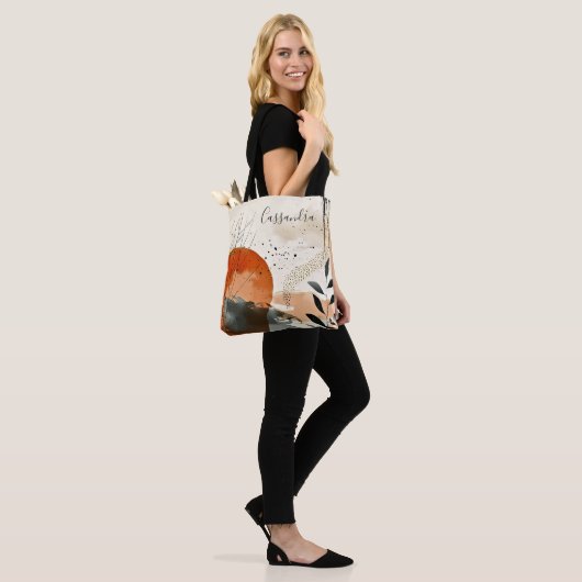Boho Landschap Abstract Tas (Op model)