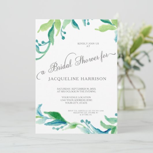 BOHO Laurel Leaf Olive Branch Vrijgezellenfeest Kaart (Staand voorkant)