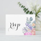 Boho Lavande Floral & Eucalyptus Mariage RSVP (Debout devant)