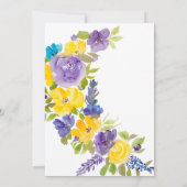 Boho lavendel geel floral baby shower kaart (Achterkant)