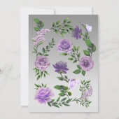 Boho Lavendel Paarse Bruiloft Kaart (Achterkant)