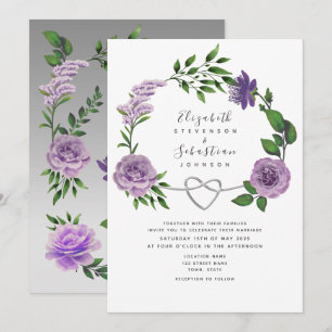 Boho Lavendel Paarse Bruiloft Kaart
