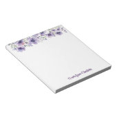 Boho  lavendel wilde bloem waterverf wit notitieblok (Schuin)