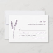 Boho Lavender Bloemen Minimalistische Bruiloft RSV RSVP Kaartje (Voorkant)