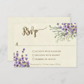 boho lavender bruiloft vrijgezellenfeest rsvp card (Voorkant / Achterkant)
