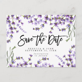 boho lavender floral bruiloft , behalve de date ca aankondigingskaart