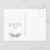 boho lavender floral bruiloft , behalve de date ca aankondigingskaart (Achterkant)