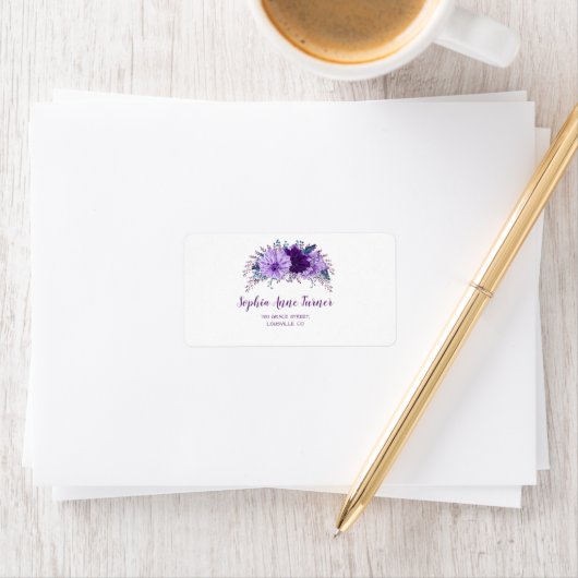 Boho Lavender Floral Plum Paars Wedding Wedding We Etiket (Insitu)