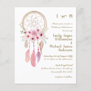 Boho Lavender Pink Dream Catcher Feathers Weddensc