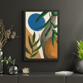 Boho Leaf Abstract Wall Art Digitaal Schilderen Canvas Afdruk