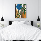 Boho Leaf Abstract Wall Art Digitaal Schilderen Canvas Afdruk