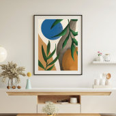 Boho Leaf Abstract Wall Art Digitaal Schilderen Canvas Afdruk