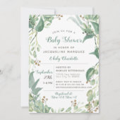 BOHO Leaf Foliage Eucalyptus Greenery Baby shower Kaart (Voorkant)