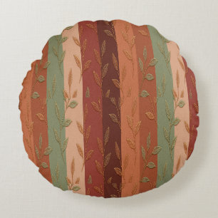 Boho Leaf Patroon Rustieke Home Decor Rond Kussen