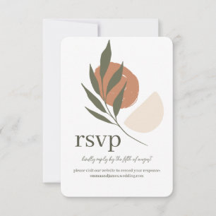 Boho Leafy Response RSVP Wedding Site Kaart