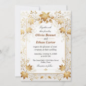 Boho  Leaves Rustic Herfst Terracotta Wedding Kaart (Voorkant)