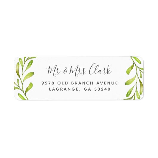 Boho Leaves Trouw Retouradres Labels (Voorkant)