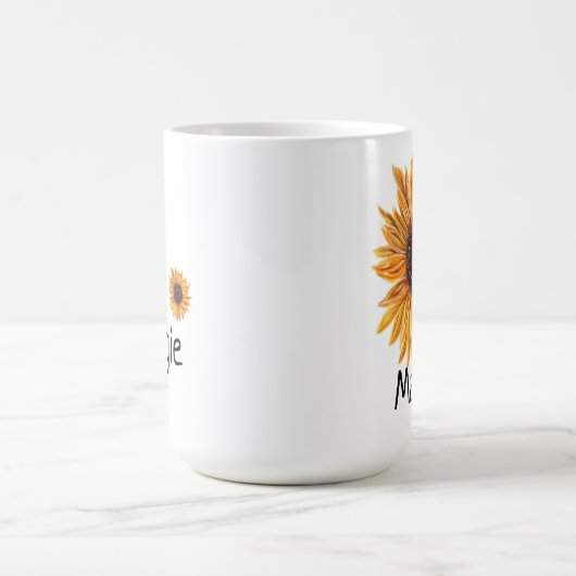 Boho Left Handed Design Zonnebloem Mok (Center)