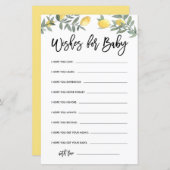 Boho Lemon Baby shower wil Baby Kaart (Voorkant / Achterkant)