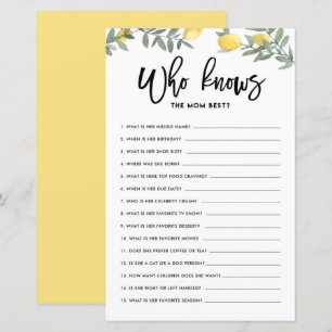 Boho Lemon die mam het beste Baby shower spel kent