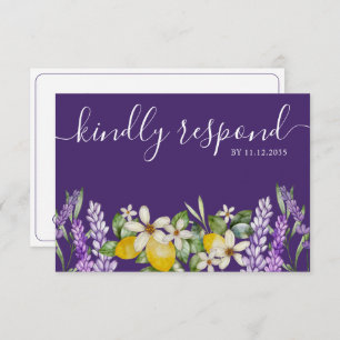 Boho Lemons & Lavender Wedding RSVP
