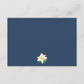 Boho Lemons op marineblauw leder bruiloft Informatiekaartje (Achterkant)