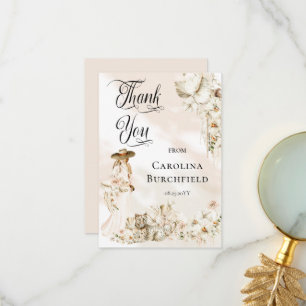 Boho Leopard   Baby shower van vrouwelijke tropisc Bedankkaart