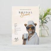 boho leopard bridal shower invitation feestdagenkaart (Staand voorkant)