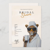 boho leopard bridal shower invitation feestdagenkaart (Voorkant / Achterkant)