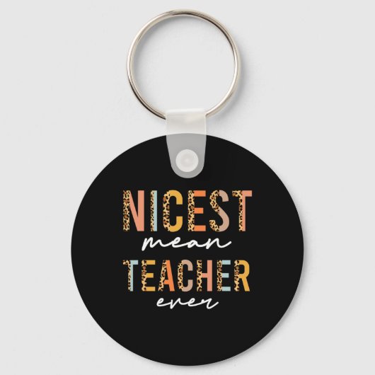 Boho Leopard Teacher Day Fun Leukste Mean Teacher  Sleutelhanger (Voorkant)