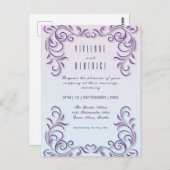 Boho Lesbian mariage Lilac invitation (Devant / Derrière)