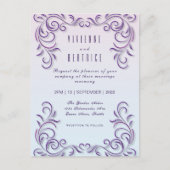 Boho Lesbian mariage Lilac invitation (Devant)