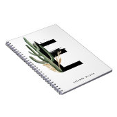 Boho Letter E Monogram | Monogram tropische cactus Notitieboek (Rechterzijde)