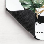 Boho Letter Q Monogram Tropisch Monstera Leaf Muismat (Hoek)