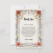 Boho Letterpress stijl skelet tarot bruiloft Bedankkaart (Voorkant)