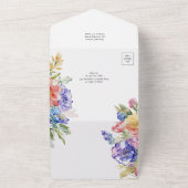 Boho levendige bloemen alles in één bruiloft uitno all in one uitnodiging (Buitenkant)