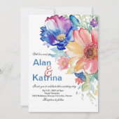 Boho Levendige Bloemen Uitnodiging (Voorkant)