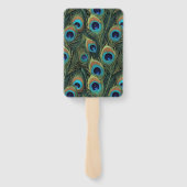 Boho Levendige Pauwenveren Bloemen Handwaaier (Achterkant)