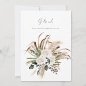Boho LG Tekst Eucalyptus Palm Leaf Floral Wedding Kaart (Achterkant)