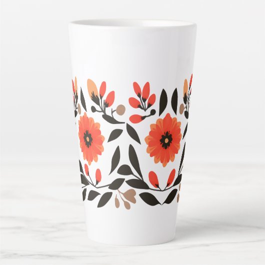 Boho Liberty bloemen Latte Mok (Voorkant)