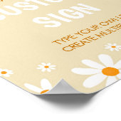 Boho licht Daisy eerste verjaardag aangepaste teke Poster (Hoek)