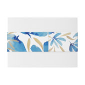 Boho lichtblauw en gouden Waterverf Uitnodigingen Wikkel (Achterkant Voorbeeld)