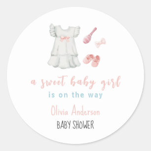 Boho lief  meisje outfit Baby shower Ronde Sticker